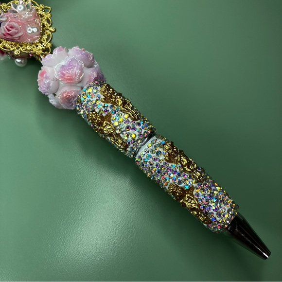 Fairy & Puppy with Decorative Gold Tone Accent Angels Handmade Beaded Pen - Picture 6 of 8